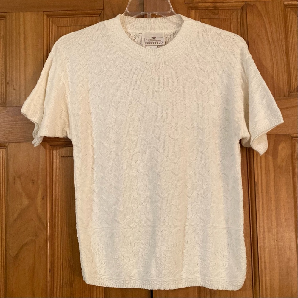 NWOT Worthington Essentials Vintage 80s Sweater Lightweight White Size S Small
